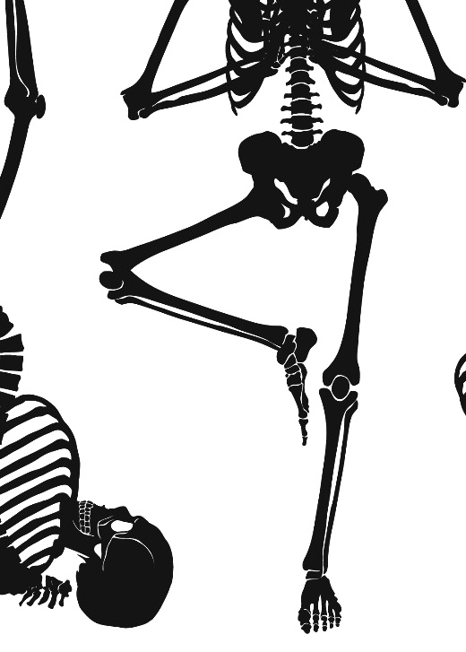 Skelett Illustration Balance-Haltung